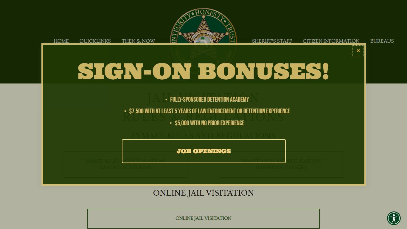 JAIL RULES AND VISITATION — Marion County Sheriff's Office